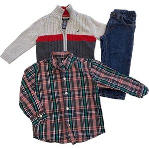 SOLD 3PC Nautica Matching Set Holiday Christmas - Size 2T